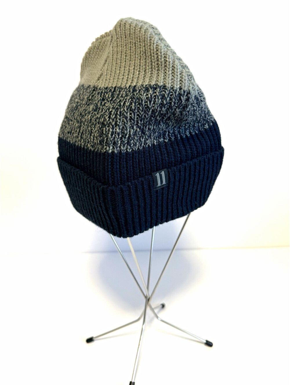 Walter Hagen Knit Lined Colorblock Beanie Hat Gray/Black One Size Men's